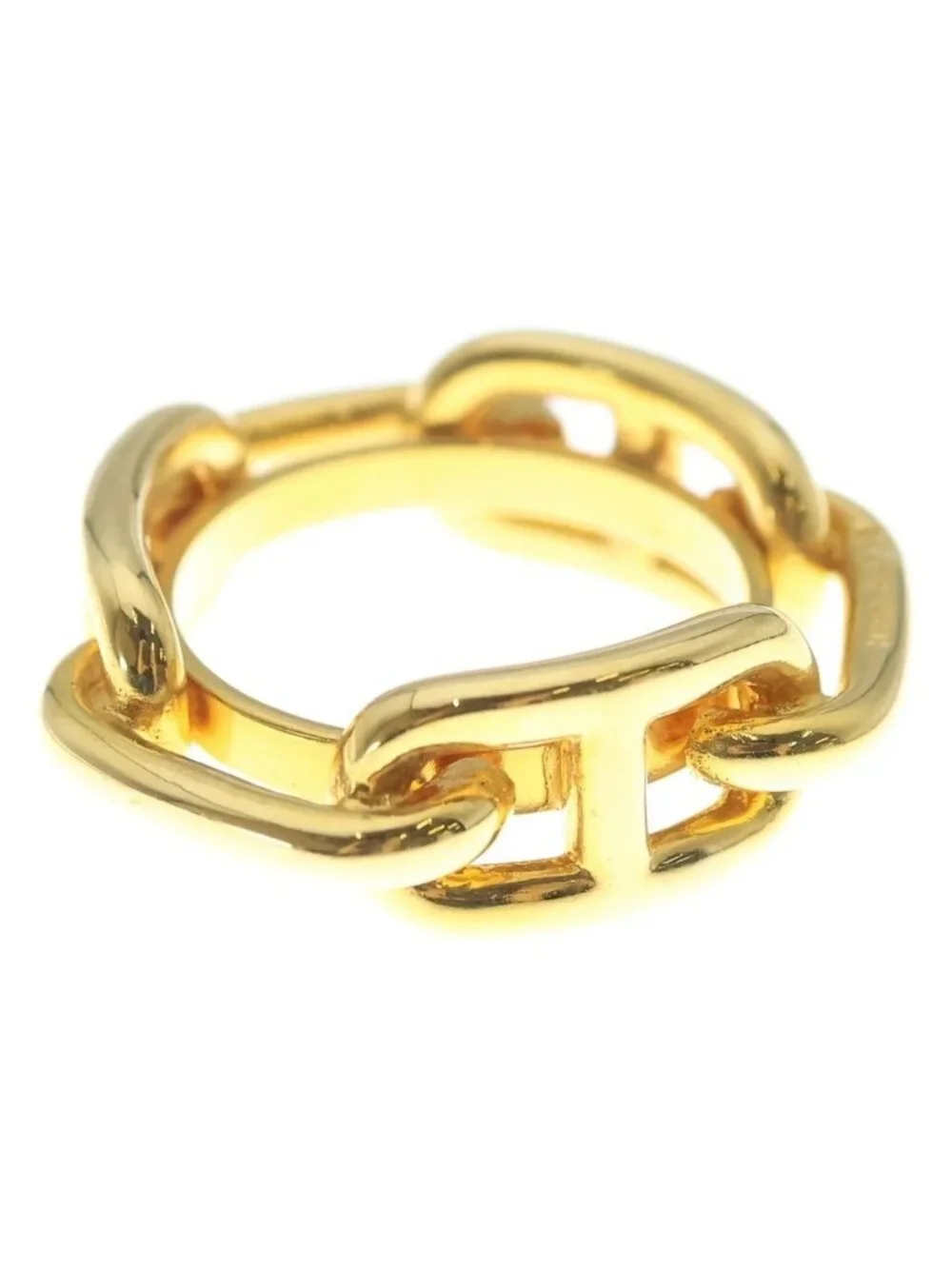 Hermes Chaine D'ancre Scarf Ring Gold